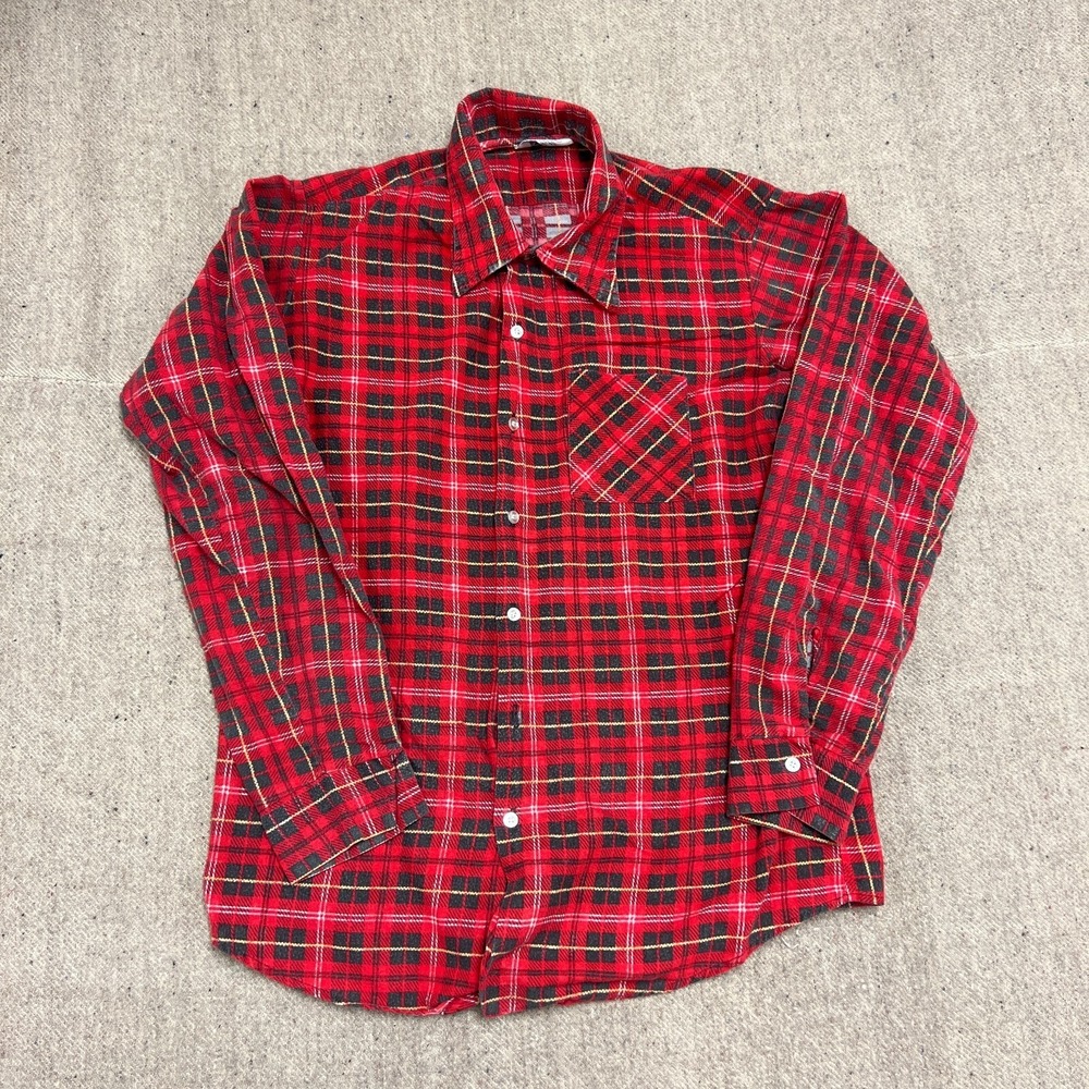 Vintage Prest Rite Flannel Mens Large Red 1960s